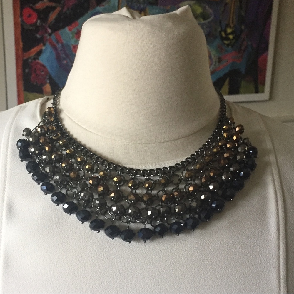 Ali-Khan NY crystal cluster beaded necklace